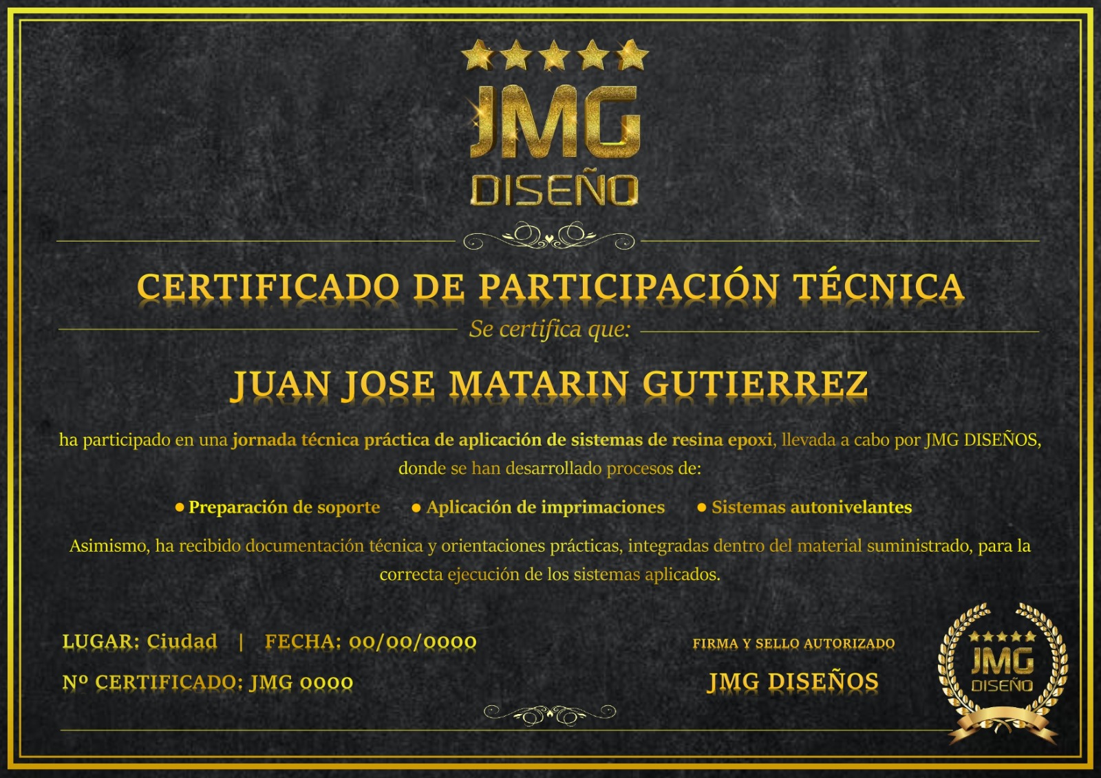 certificado JMG